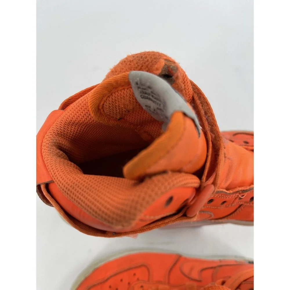 Nike Boys Air Force 1 Size 3.5Y AV7951-800 Orange Running Shoes Lace‎ Up Mid Top